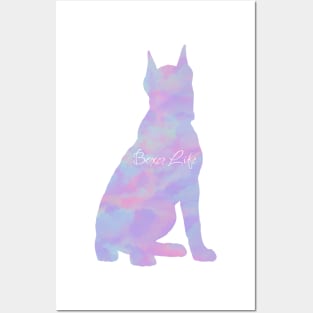 Boxer Life Rainbow Pastel Boxer Sitting Posters and Art